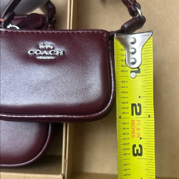 Coach Maroon Leather Wristlet and Keychain Set - Picture 3 of 14
